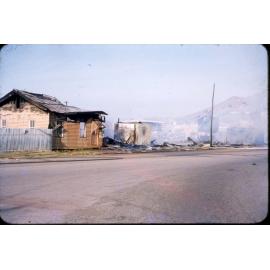Wilson Hart timber yard fire, Flinders Street East, Townsville, September 1957