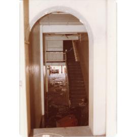 The interior of the arcade, Market Reserve Building, looking through to Flinders Street, Townsville, 1978. 