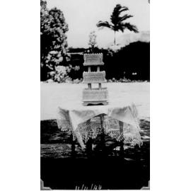 Wedding cake at Ruth Walker's wedding, 11 November 1944 