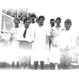 Kelso children and friends with their governess, ca 1925 