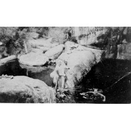 Crystal Creek, U.S. Army personnel bathing in the creek, ca 1942 