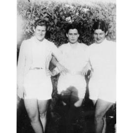 Ethel and Marg Patterson and Jane Kelso at Tennis, ca 1930 