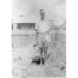Allan Bonfield in paddock, ca 1940 