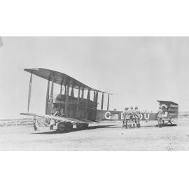 The Vicas Vimy Aircraft with military personnel, February 1920 