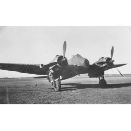 Bristol Beaufighter (Whispering Death) aircraft in airfield, ca 1940 