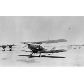 De Havilland Tiger Moth DH 824 training aircraft in airfield, ca 1940 