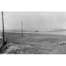 The Stinson aircraft about to take off from airstrip in Garbutt, Townsville, ca. 1940s
