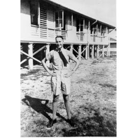 Jack Woodward in front of his home, ca 1940 