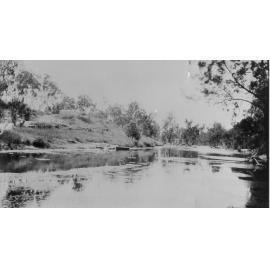Looking down Ross River from crossing, 1934 