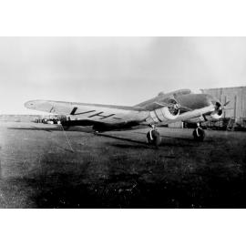 Transport aircraft, "Lockheed 12 Electra", on airfield, ca 1940 