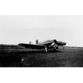 Australian built trainer aircraft "Wirraway", on airfield, ca 1940 