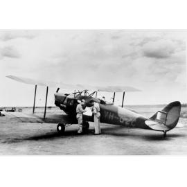Aircraft, "Tigermoth", on airfield, ca 1940 