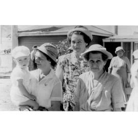 Doug Core, Nancy Core, Ruth Kelso and Kate Patterson at the Townsville Show, ca 1957 