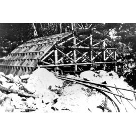 Mount Spec, framework for Mount Spec Road bridge, 1932 