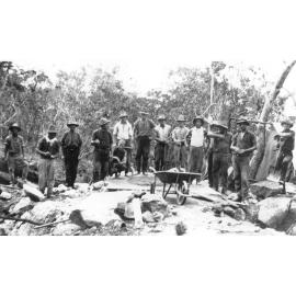 Mount Spec, road workers on Mount Spec Road, ca 1930 