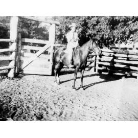 Jack White, on horse, "Sailor", at Laudham Park, ca 1941 
