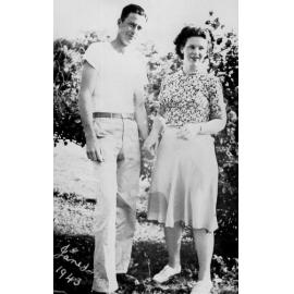 Jane Kelso with American serviceman, Felton " Slim" Collins (later they were married), ca 1943 