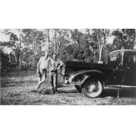 Bernie Gill and Alf Jones with truck in Hidden Valley, 1939 