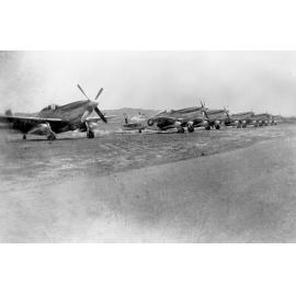 Mustang aircraft on airfield, Garbutt Townsville, November 1945 