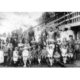 Selheim, students of State School at fancy dress ball, ca 1917 