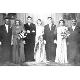 The Armstrong and Sosar families at wedding of Lillian Armstrong (nee Sosar), 1940 
