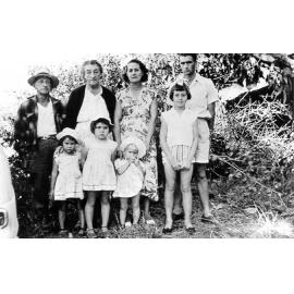 The Armstrong family, taken at Rodd's Bay Railway Station, ca 1959 