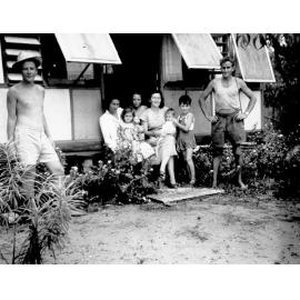 McKergow family with Les Chaple on right, ca 1948 