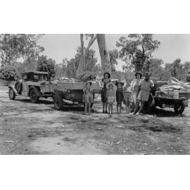 Hamilton family and McKergow family, before huts were built, Balgal Beach, ca 1950