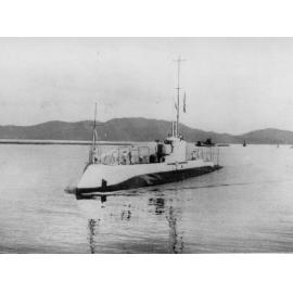 Townsville, Australian Submarine entering the Townsville Breakwater, ca 1920 