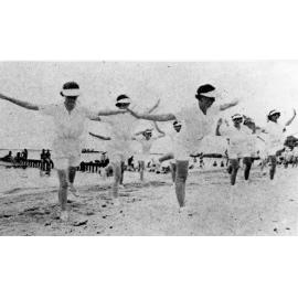 The Pastimes Club doing physical culture at Picnic Bay, Magnetic Island, ca.1938. 