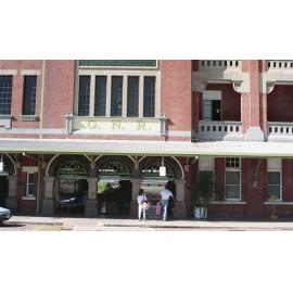 Entrance to the Great Northern Railway station, Flinders Street, Townsville, 1991