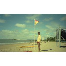 Lifeguard on the Strand beach, Townsville, 1991