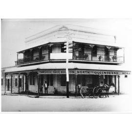 Townsville Daily Bulletin newspaper premises, corner of Flinders and Stanley Streets, ca.1900 