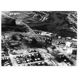 Aerial view of the Woolcock Street Drain and the Causeway area, Townsville, 1970 