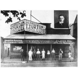 Premises of Mr. Thomas Turton, painter, glazier and signwriter, Stokes Street, Townsville, 1913 