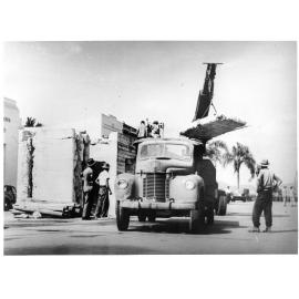 Demolition of air raid shelter, Flinders Street, c.1945 