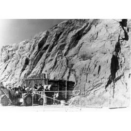 Commencement of quarrying at the Sturt Street cutting, Townsville City, 1973
