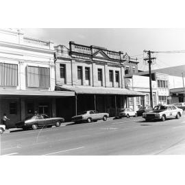 Denham Street, Townsville, showing Denham Chambers and other buildings, 1979 