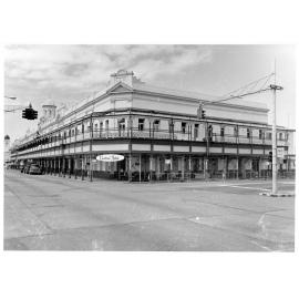 Central Hotel, Corner of Flinders and Stokes Streets, being prepared for demoliton, April 1973 