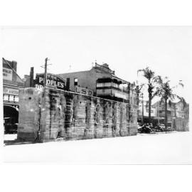 Demolition of an air raid shelter in Flinders Street, August 1945 