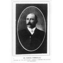 Mr. Fenwick, winner of the 1908 Eisteddfod recitation with 'Henry V before the battle of Agincourt'. 