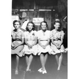 Lolly Girls sitting in the lane at the Winter Garden Theatre, 1946 