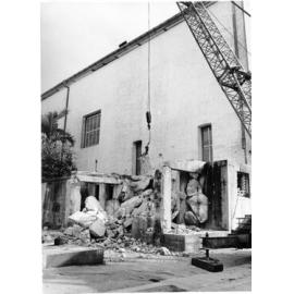 Demolition of the air raid shelter behind the Central Hotel and Theatre Royal, Ogden Street, c.1945 