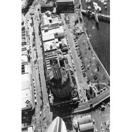 Flinders and Ogden Streets, and Ross Creek, Townsville, aerial view. 
