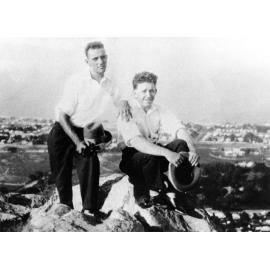 Jim Arrowsmith and Bert Fuller on Castle Hill, Townsville. 