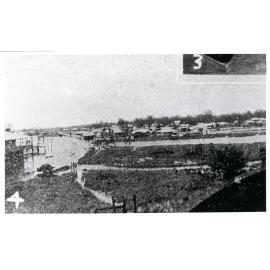 Flooded Giru as seen from the railway tank, 1940
