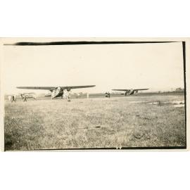 Family photograph from the Quelch Forno collection : Three aeroplanes on the ground