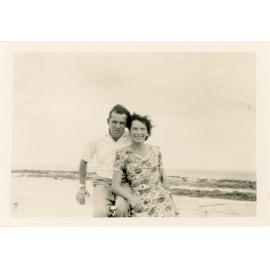 Family photograph from the Quelch Forno collection : Couple on a beach, Magnetic Island