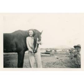 Family photograph from the Quelch Forno collection : Beryl Forno with a horse