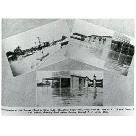 Three photographs of the recent flood in Giru, 1950